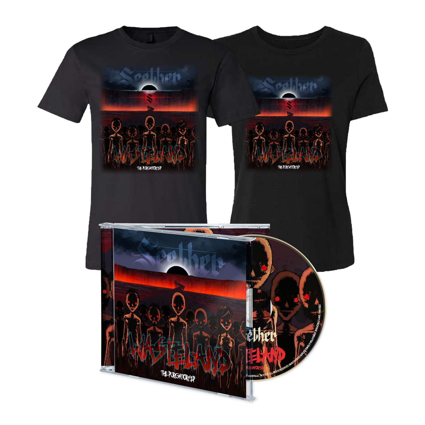 Wasteland Black T-Shirt + CD/Digital Bundle